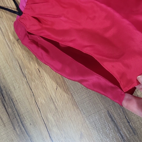 PHOEBE COUTURE 100% Silk Hot Pink & Purple Colorblock Shift Dress - Picture 6 of 14